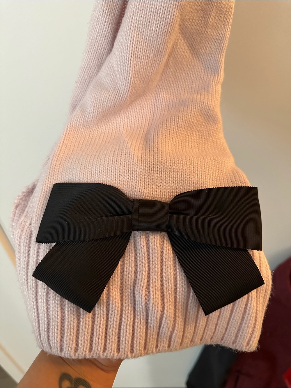 Kate Spade Knit Scarf with Black Bow